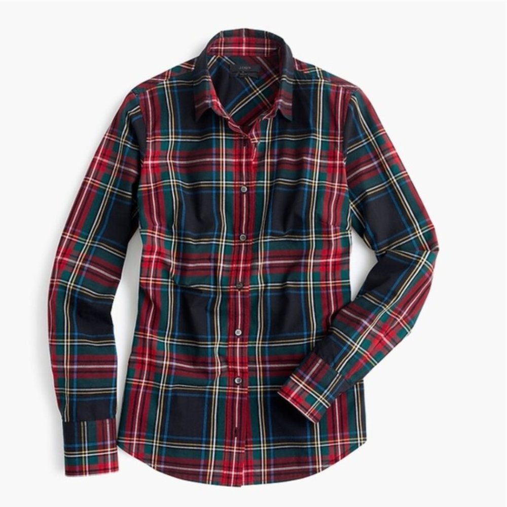 J Crew Perfect Button Down Shirt in Steward Plaid Size XS